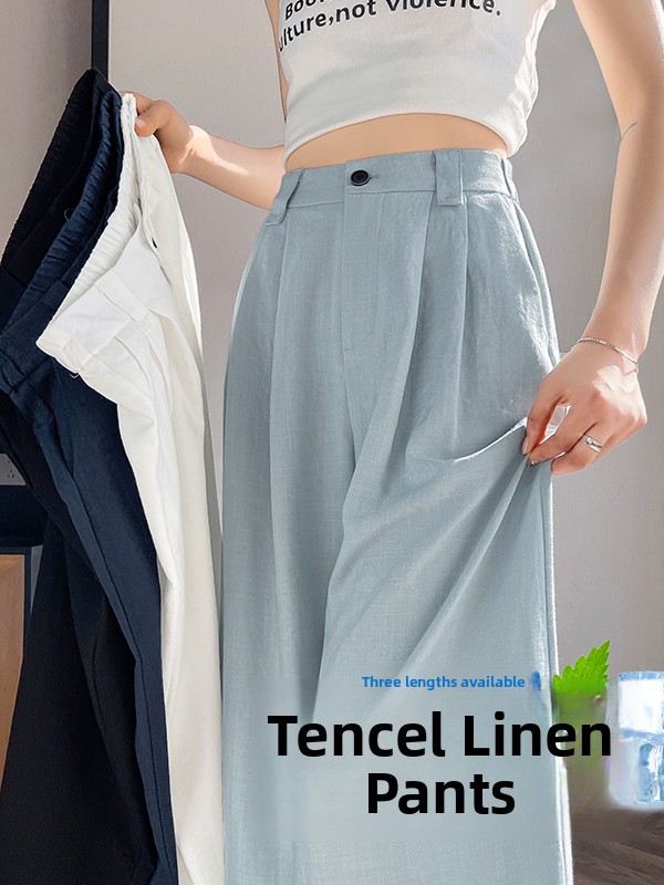 Summer Clothing Deals - High Waist Linen Wide Leg Pants