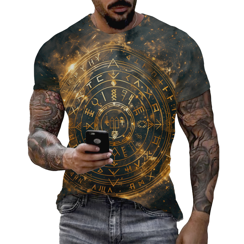 Summer Viking Clothing - Viking Tattoo 3D Printed Men T-Shirt