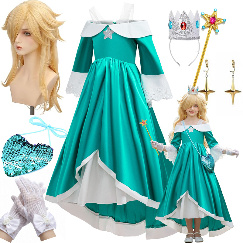 Summer Clothing For Kids Girls - Kids Girls Cosplay Green Off Sleeve