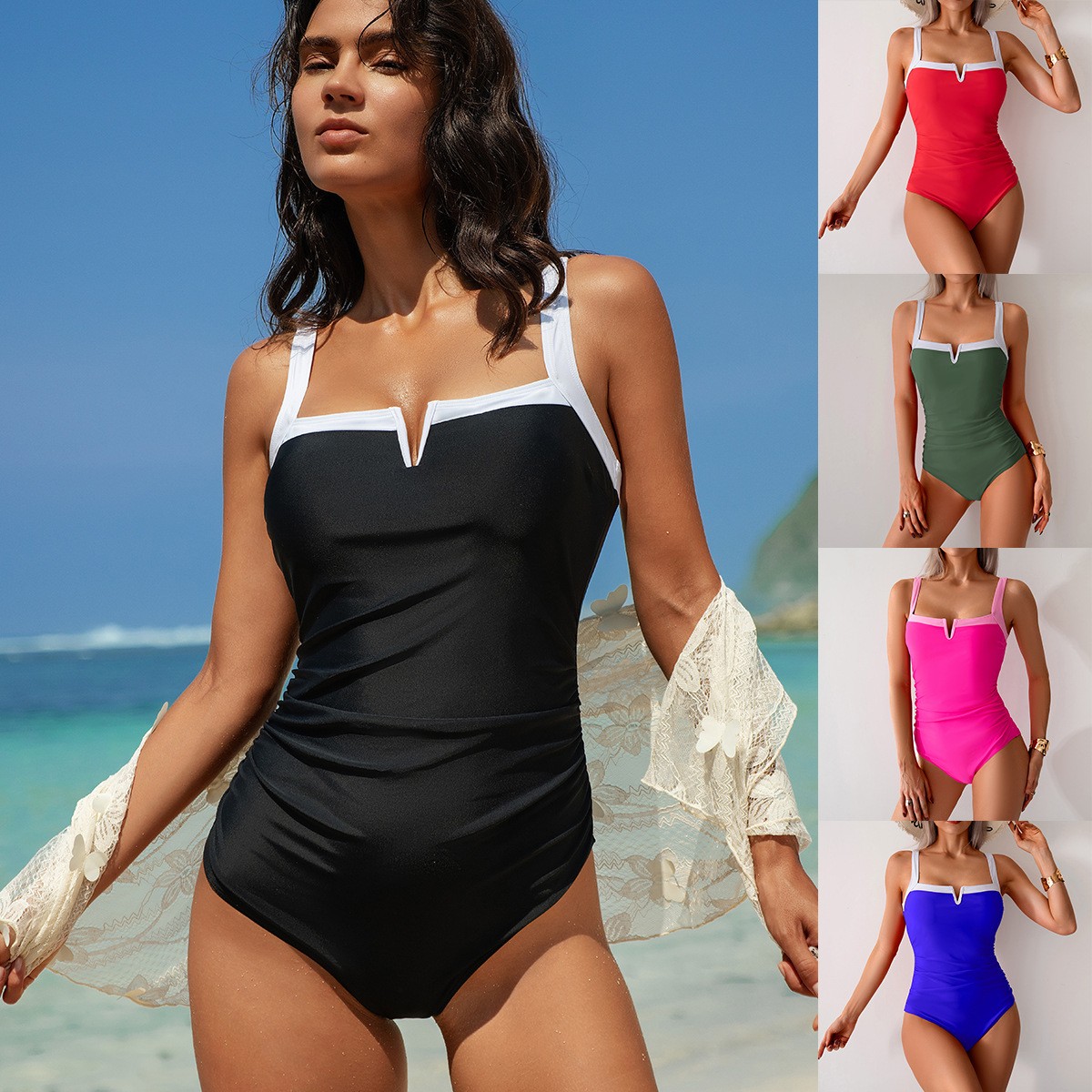 Swimsuit One Piece - Swimwear Woman One Piece Swimsuit Sleeveless