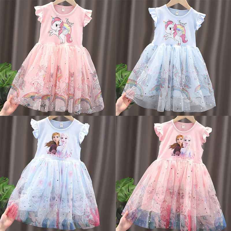 Summer Clothing For Kids Girls - 2024 New Unicorn Summer Princess Dresses