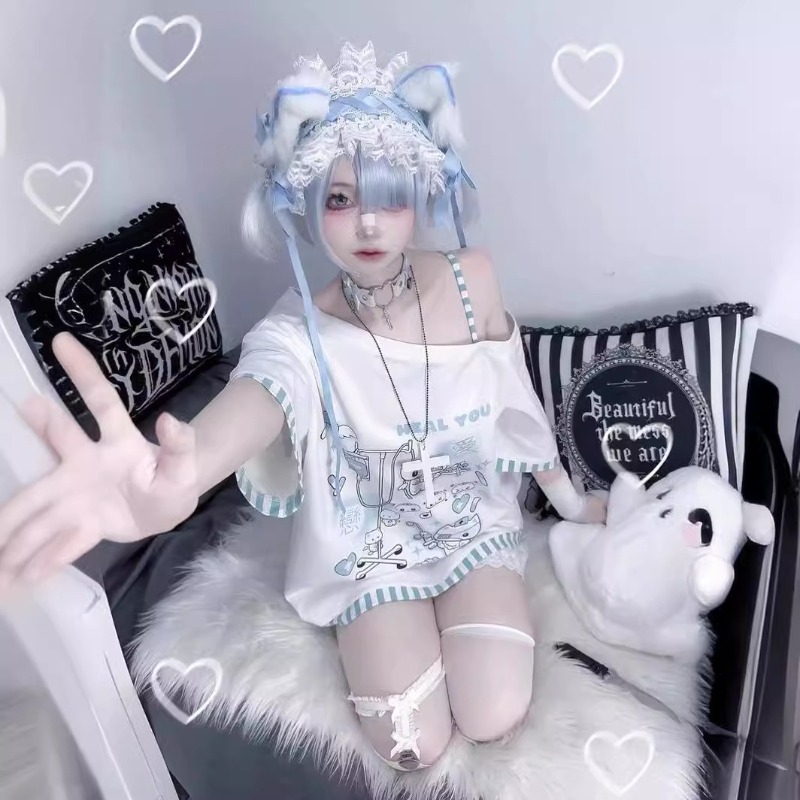 Anime Y2k Cartoon Kawaii Cat P - Summer Japanese Clothing recensione e prezzo