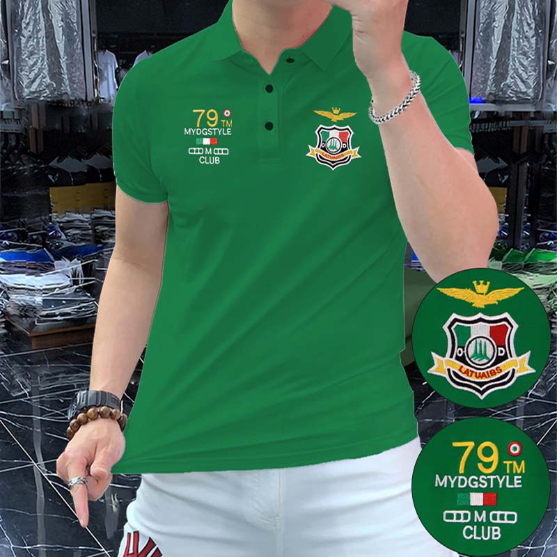 Trendy Men's Lapel Collar Polo - Summer Green Clothing recensione e prezzo