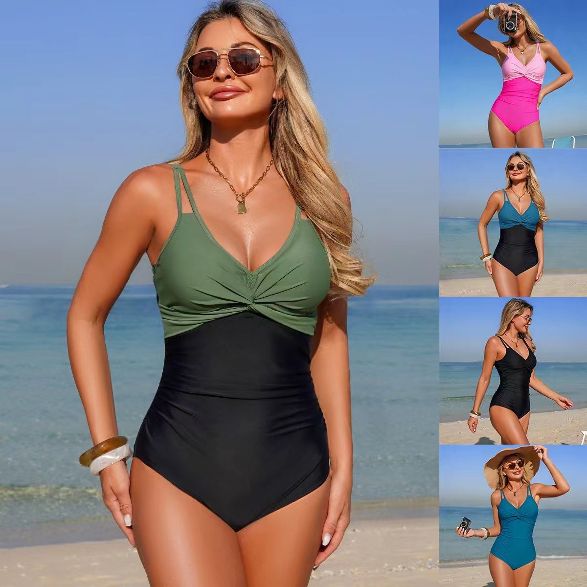 V Neck Twist Front One Piece S - Swimsuit One Piece recensione e prezzo