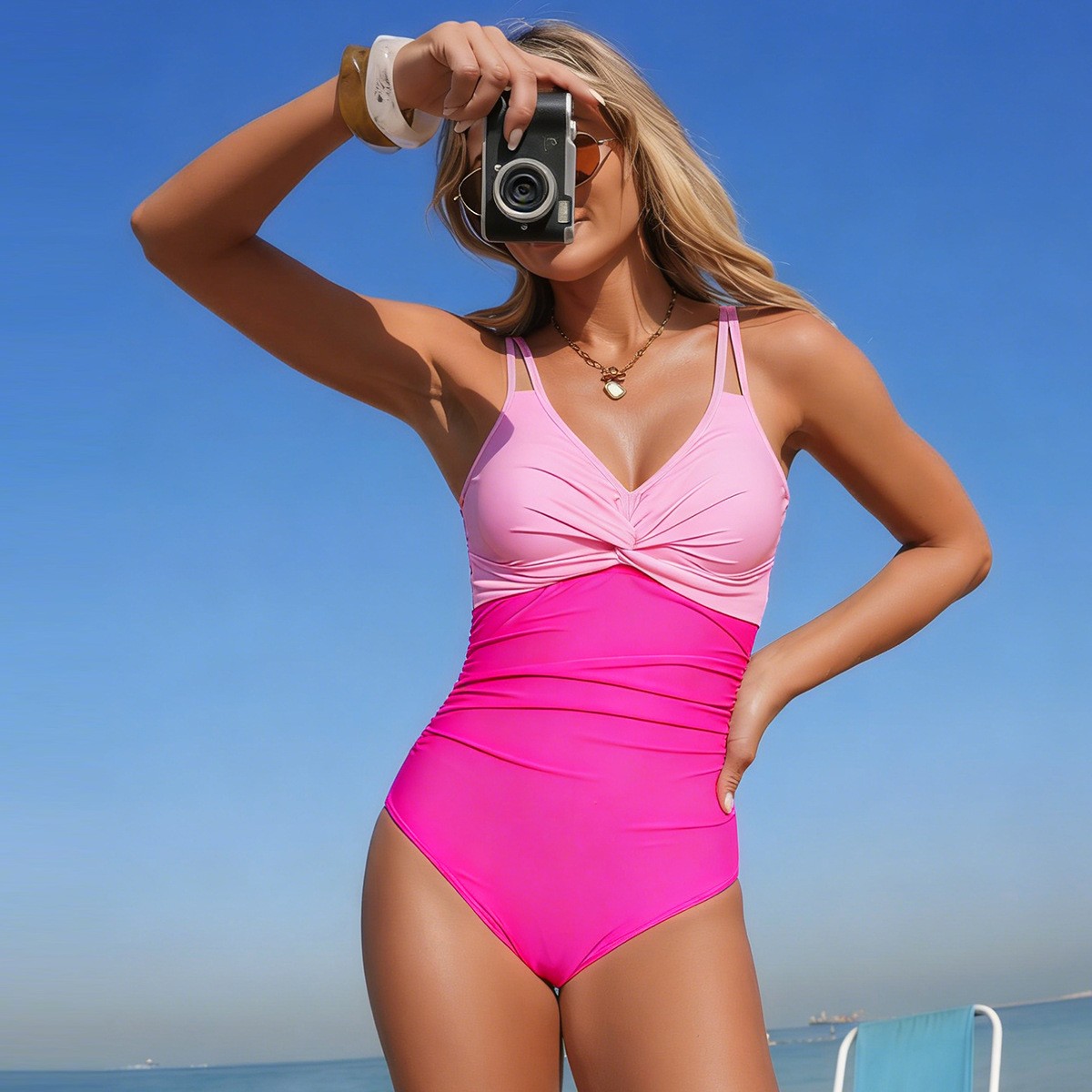 V Neck Twist Front One Piece S - Swimsuit One Piece recensione e prezzo