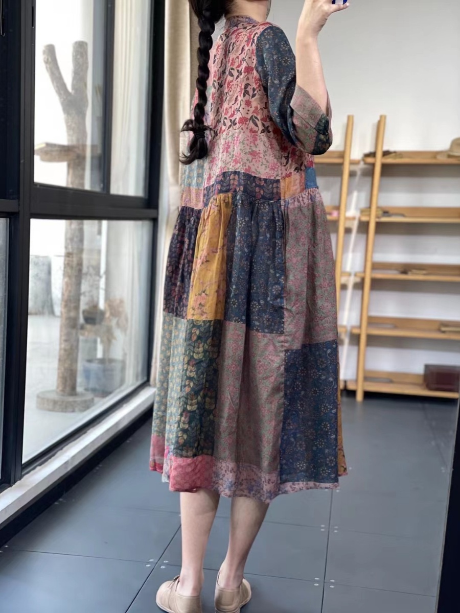 Elegant Loose V-Neck Printed E - Summer Line Clothing Brand recensione e prezzo