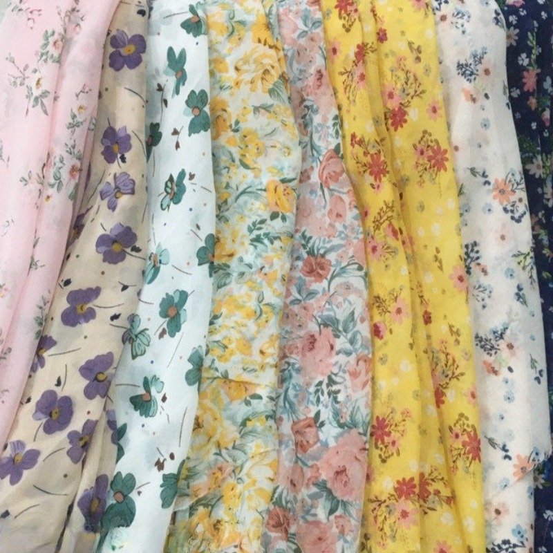 2/3m Floral Print Chiffon Fabr - Summer Clothing Material recensione e prezzo