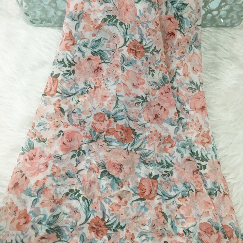 2/3m Floral Print Chiffon Fabr - Summer Clothing Material recensione e prezzo
