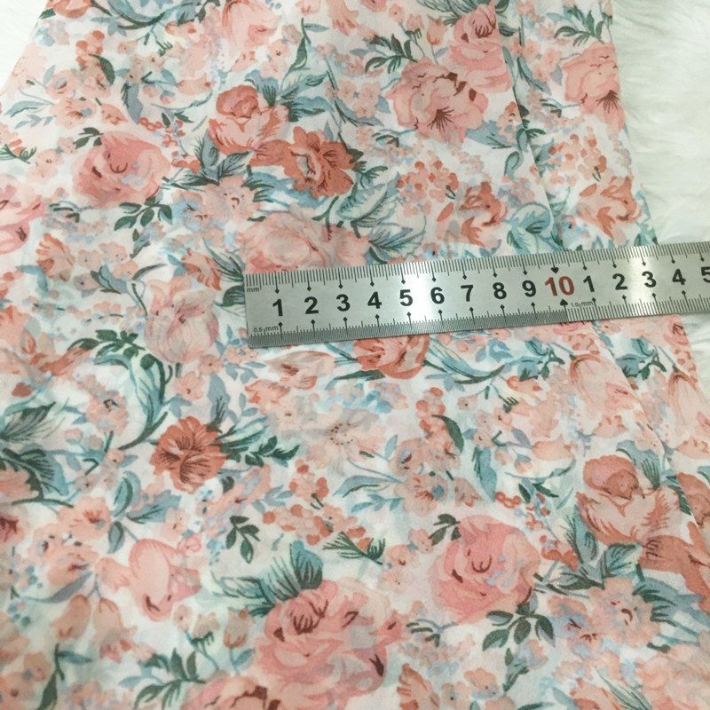 2/3m Floral Print Chiffon Fabr - Summer Clothing Material recensione e prezzo