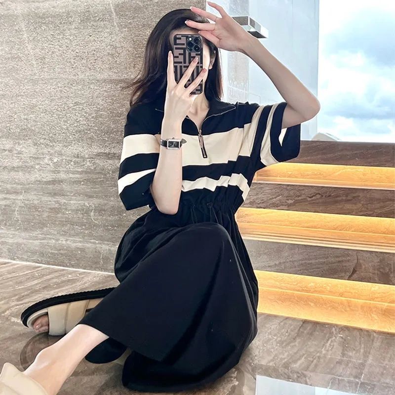 Fashion Lapel Zipper Shirring  - Summer Clothing Young Women recensione e prezzo