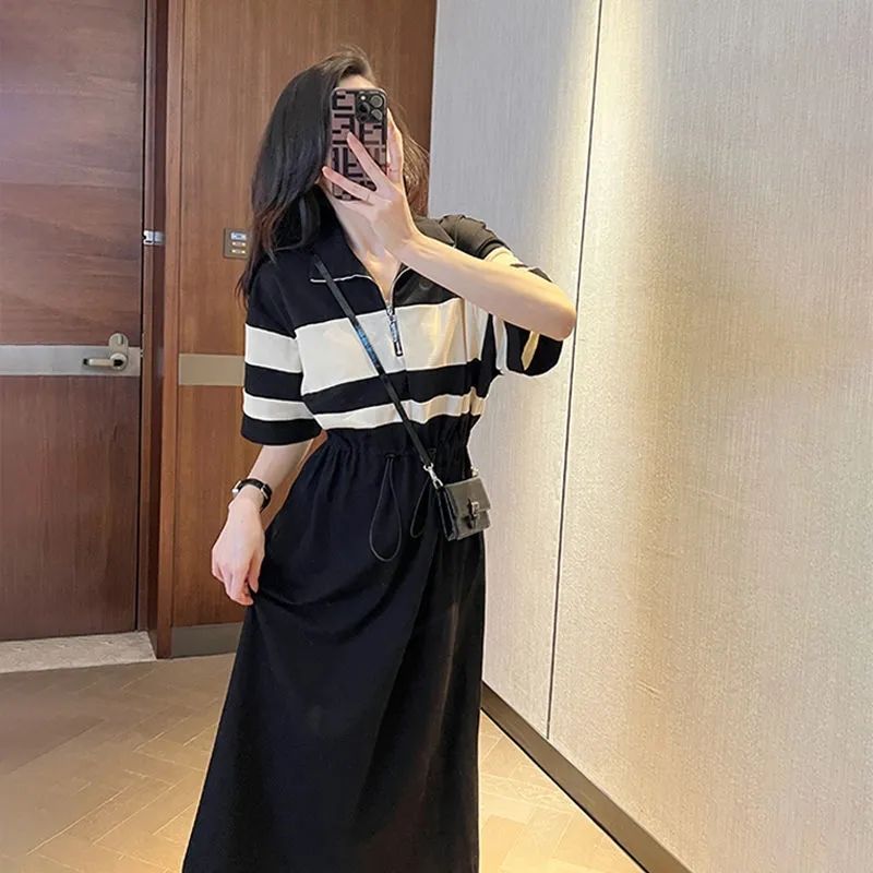 Fashion Lapel Zipper Shirring  - Summer Clothing Young Women recensione e prezzo