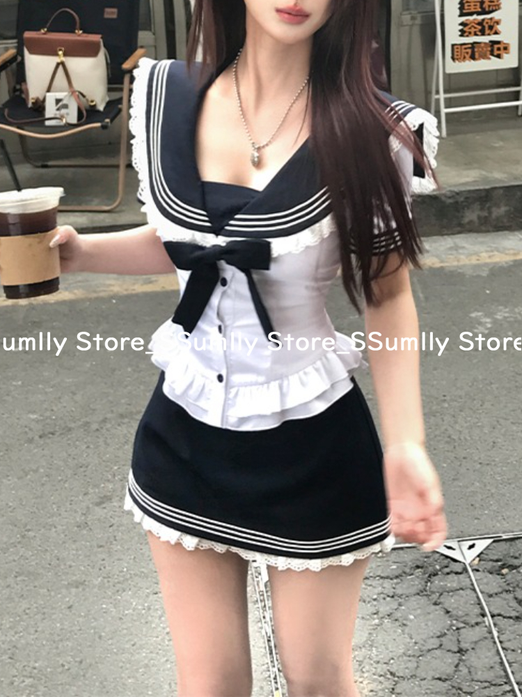 College Style Bow Sweet Two Pi - Summer Japanese Clothing recensione e prezzo