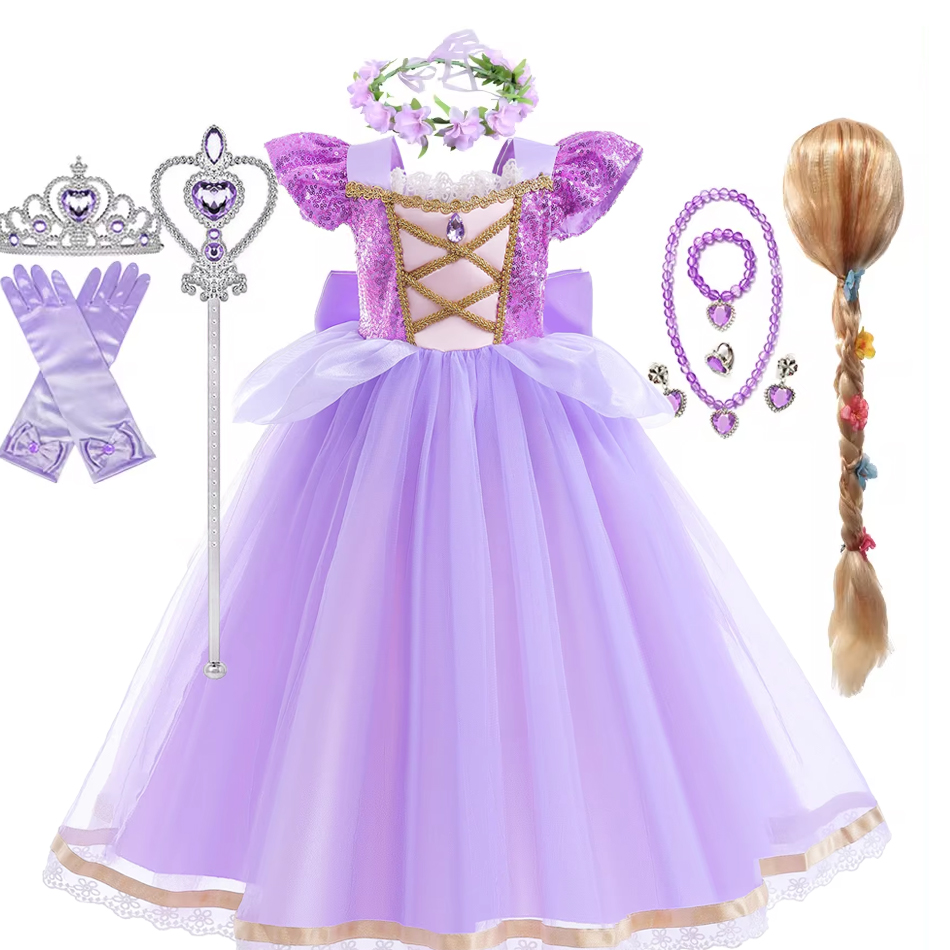 Summer Rapunzal Girl Princess  - Summer Clothing For Kids Girls recensione e prezzo