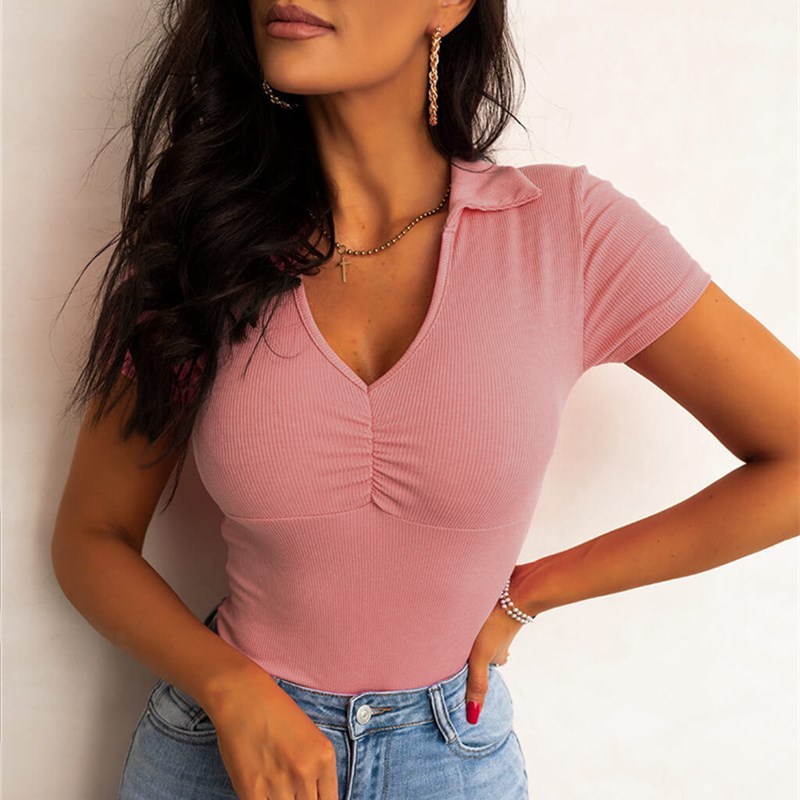 Women Turndown Collar Short-Sl - Summer Clothing Deals recensione e prezzo