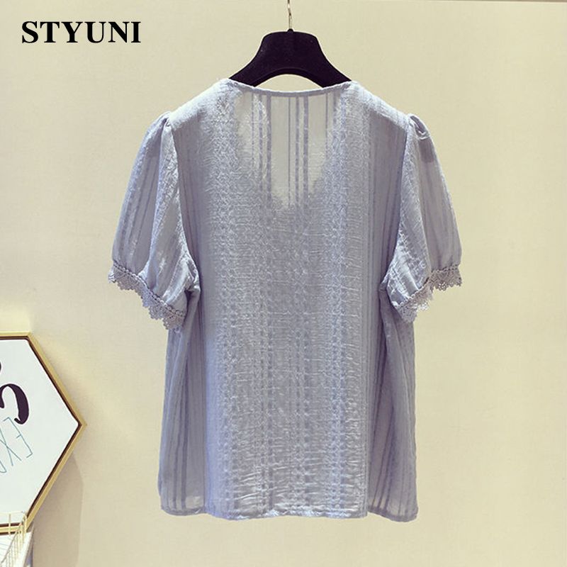 Lace Ruffles V-Neck Chiffon So - Summer Clothing In Winter recensione e prezzo
