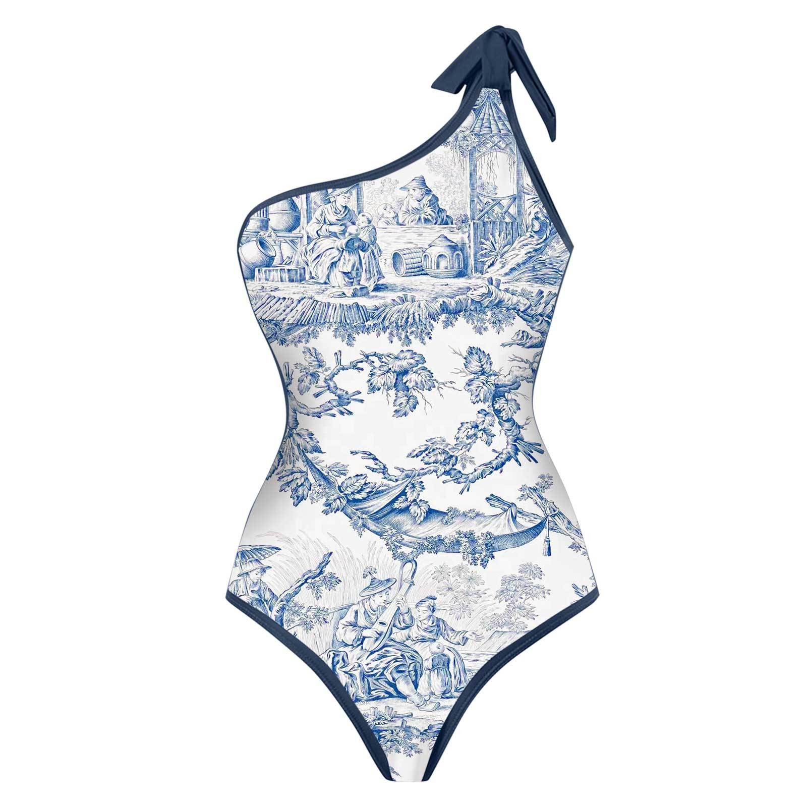 Woman Bikini Tankini Blue And  - Swimsuit One Piece recensione e prezzo