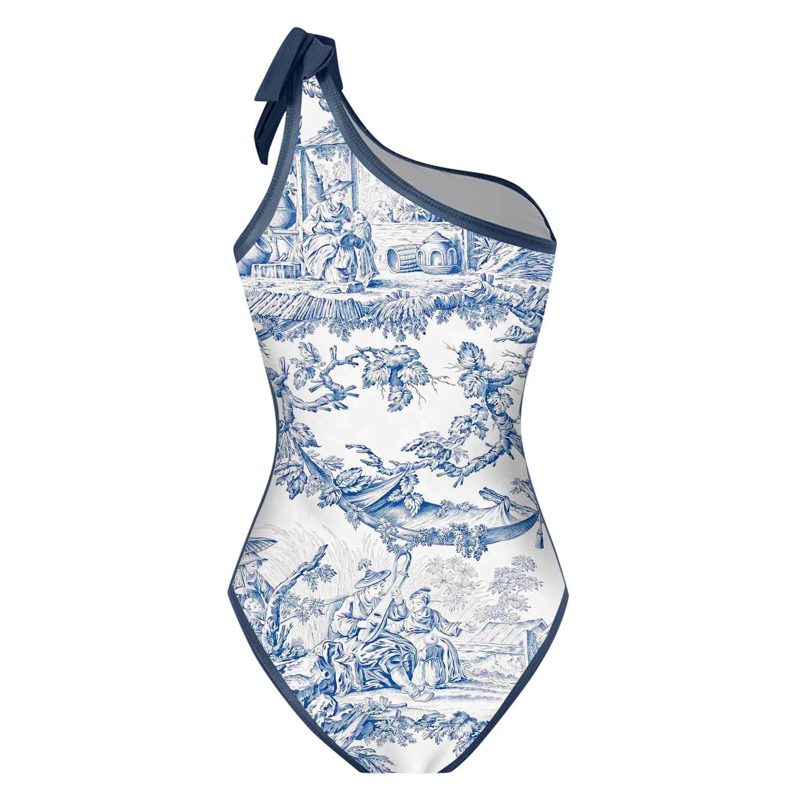 Woman Bikini Tankini Blue And  - Swimsuit One Piece recensione e prezzo