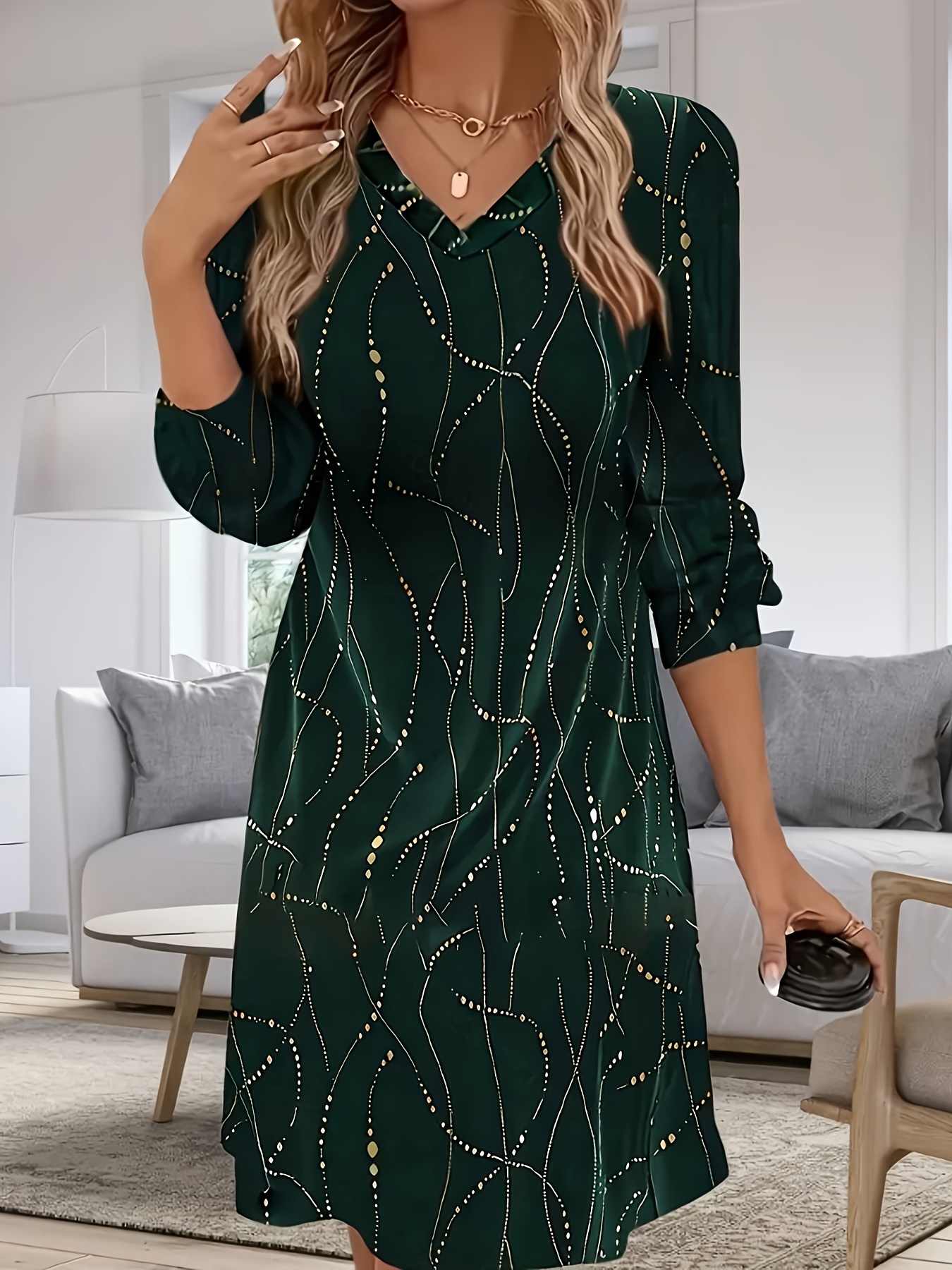 plus Size Velvet Golden Print  - Summer Clothing In Winter recensione e prezzo