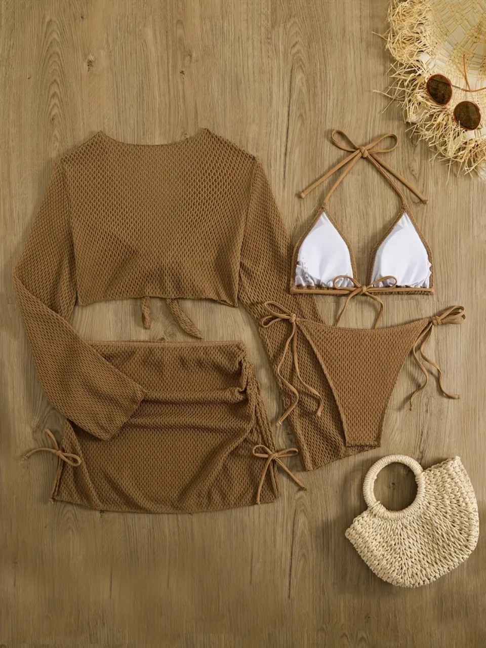 4 Piece Halter Bikinis Set 202 - Swim Cover Up Mesh recensione e prezzo