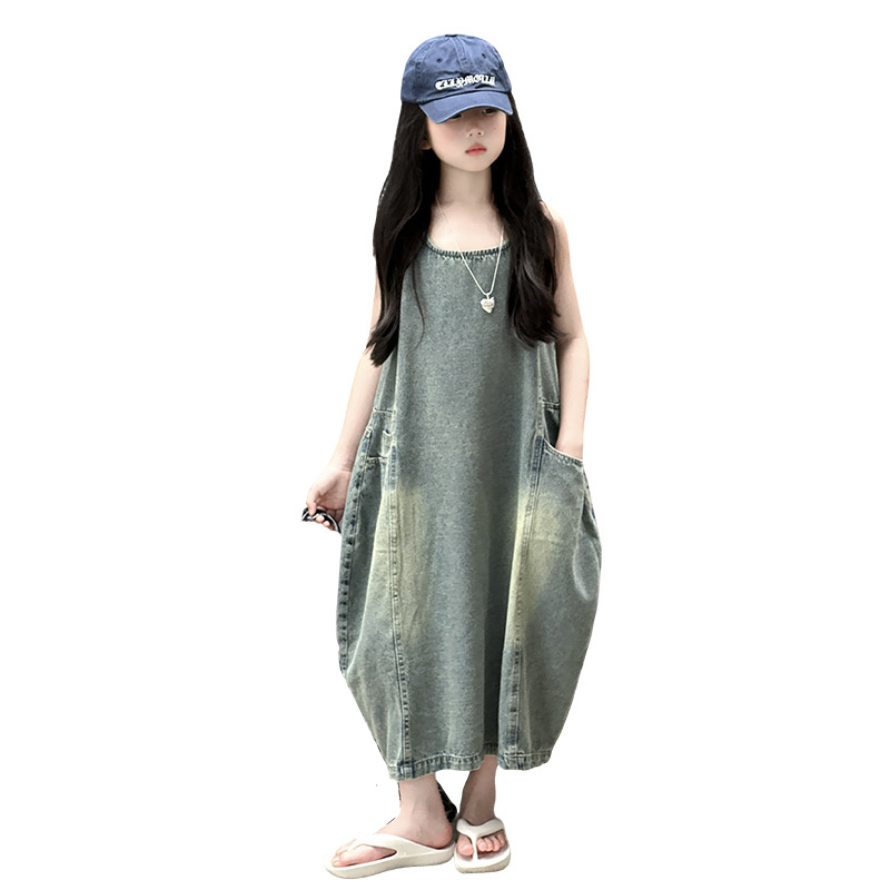 Vintage Blue Children Girls Hi - Summer Clothing For Kids Girls recensione e prezzo