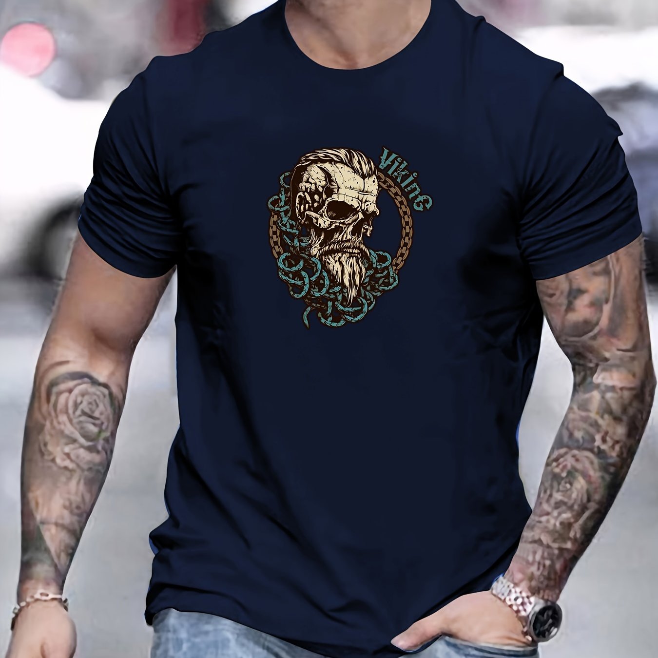 Viking Warrior Skull Pattern T - Summer Viking Clothing recensione e prezzo