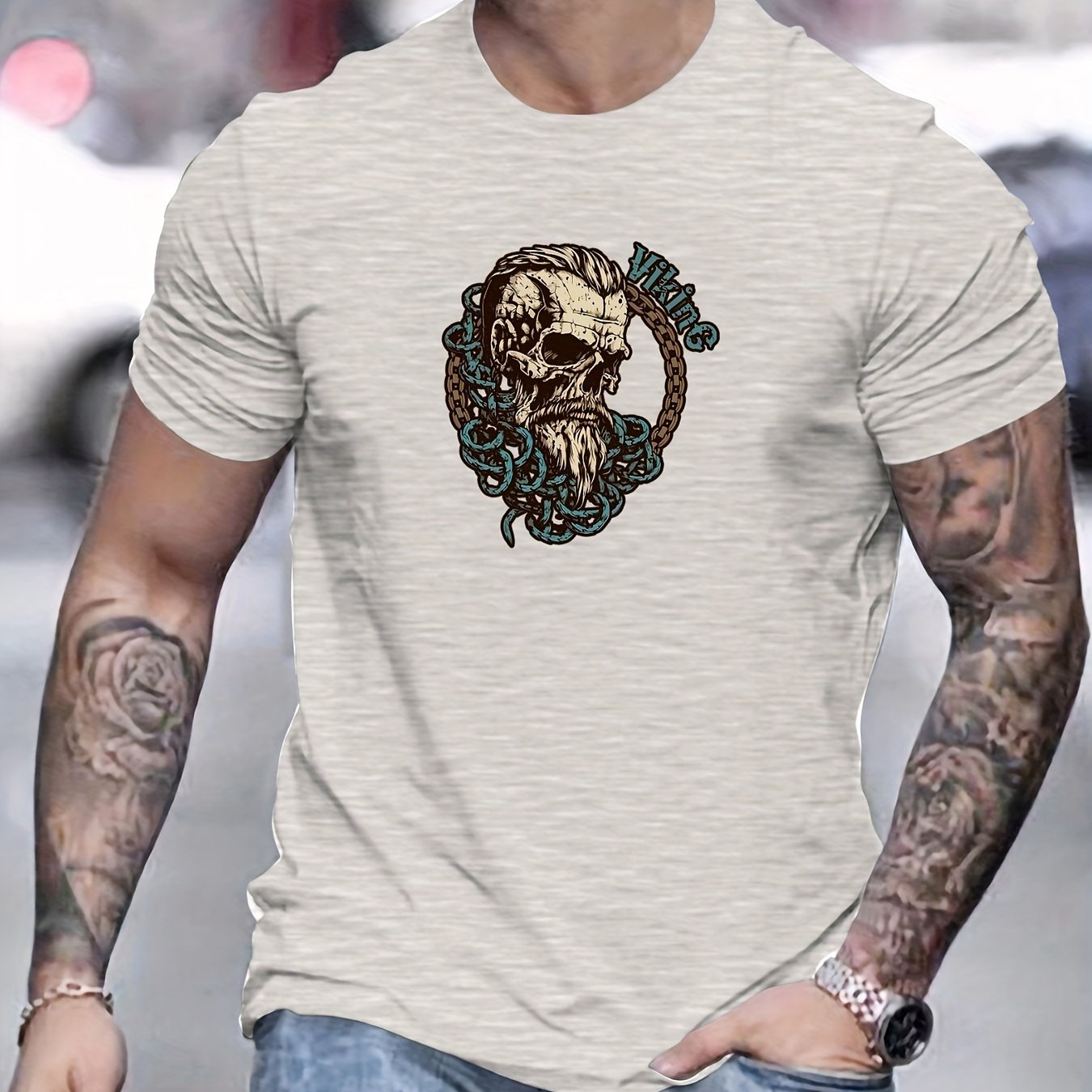 Viking Warrior Skull Pattern T - Summer Viking Clothing recensione e prezzo