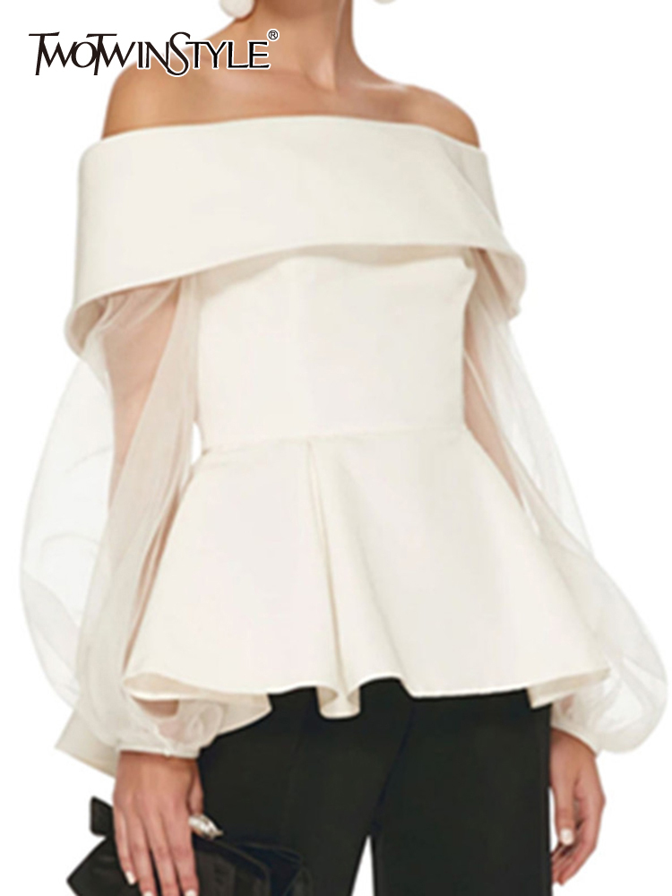 TWOTWINSTYLE Elegant Slash Nec - Summer Clothing In Winter recensione e prezzo