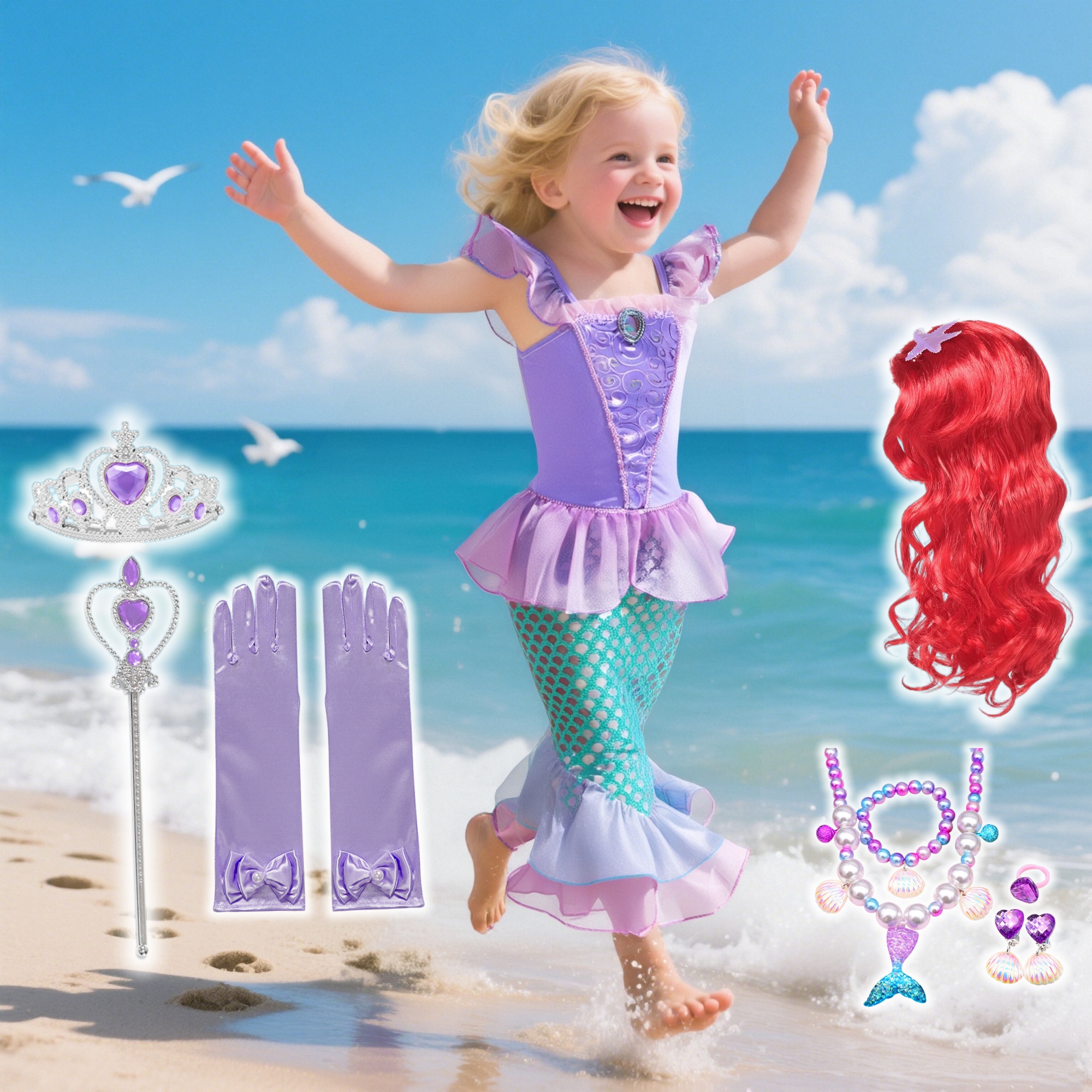 Summer Mermaid Birthday Party  - Summer Clothing For Kids Girls recensione e prezzo