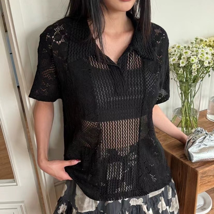 Retro  Collar Lace Shirt Women - Summer Clothing Online Shopping recensione e prezzo