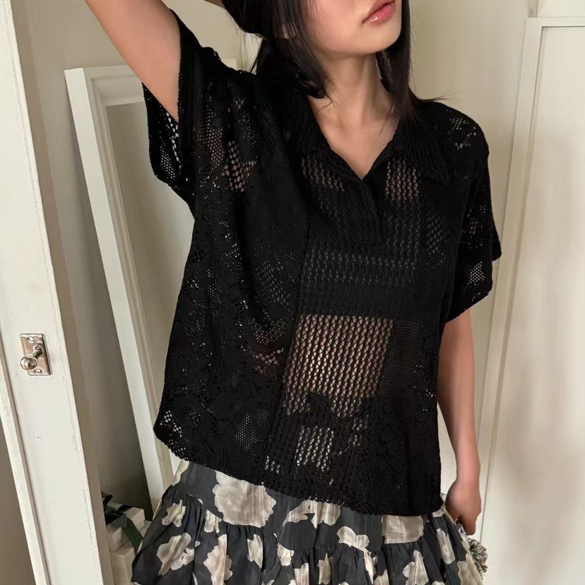 Retro  Collar Lace Shirt Women - Summer Clothing Online Shopping recensione e prezzo