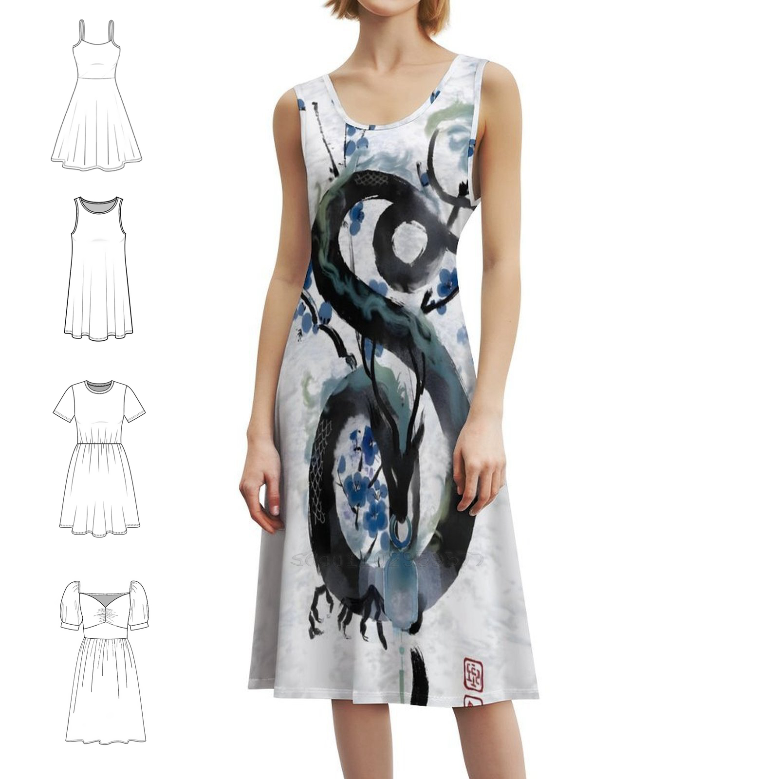 Japanese Blue Night Dragon Ink - Summer Japanese Clothing recensione e prezzo