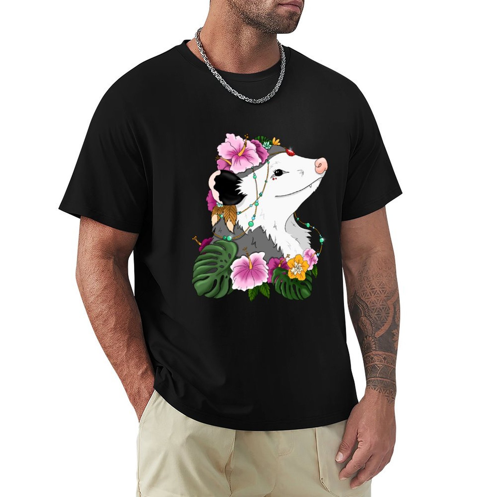 Opossum with tropical vibes T- - Summer Clothing Vibes recensione e prezzo