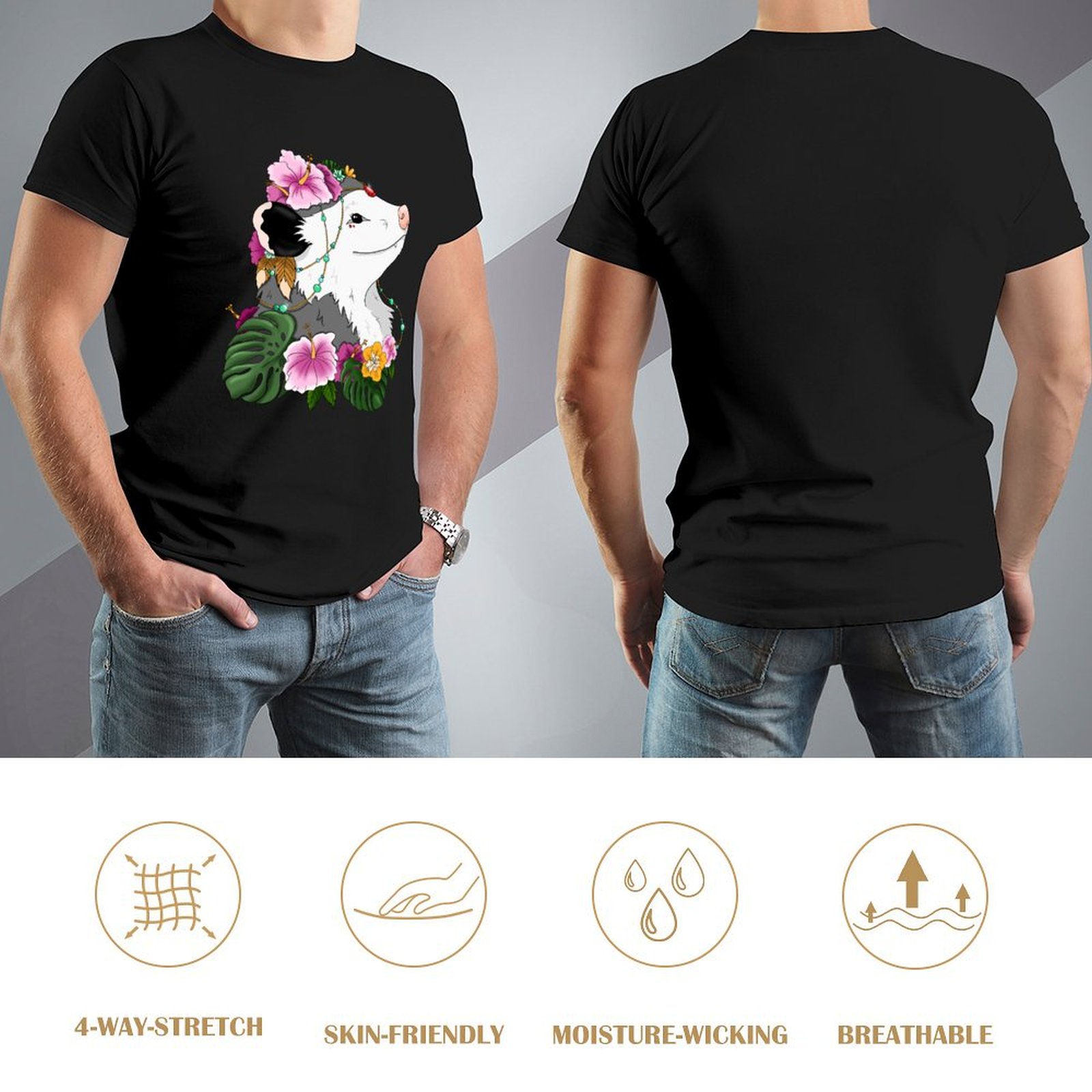 Opossum with tropical vibes T- - Summer Clothing Vibes recensione e prezzo