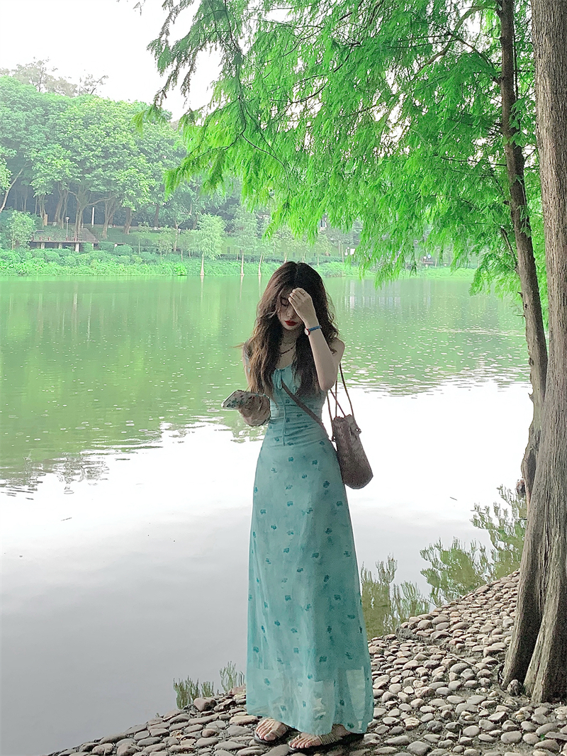 Floral Gradient A-Line Dress V - Summer Line Clothing Brand recensione e prezzo