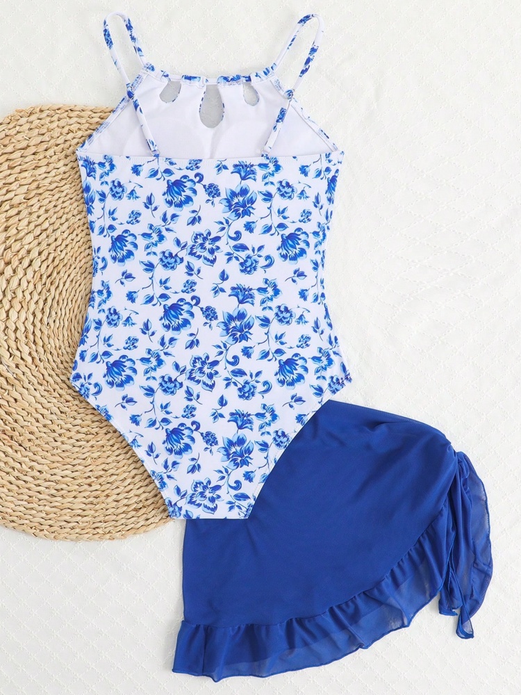 One Piece Girls Kids Swimsuit  - Swim Cover Up Mesh recensione e prezzo